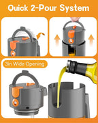 OURCABECUE Upgrade 2 in 1 Oil Sprayer for Cooking, 17oz Light-Blocking Glass Olive Oil Dispenser Bottle for Kitchen,Food-Grade Oil Mister with 8 Stickers for Salad, Frying (Grey)