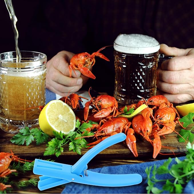 POPETPOP Crawfish Shell Remover and Shrimp Deveiner Tool, Blue Shucking Gadget for Quick Shell Removal, Kitchen Specialty Utensil for Seafood Preparation