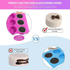 Sakolla 3 Pcs Round Chocolate Cookie Molds, 12-Cavity Cylinder Silicone Molds for Chocolate Covered Oreos, Cake, Candy, Pudding, Mini Soap (2 Rose Red+1 Blue)