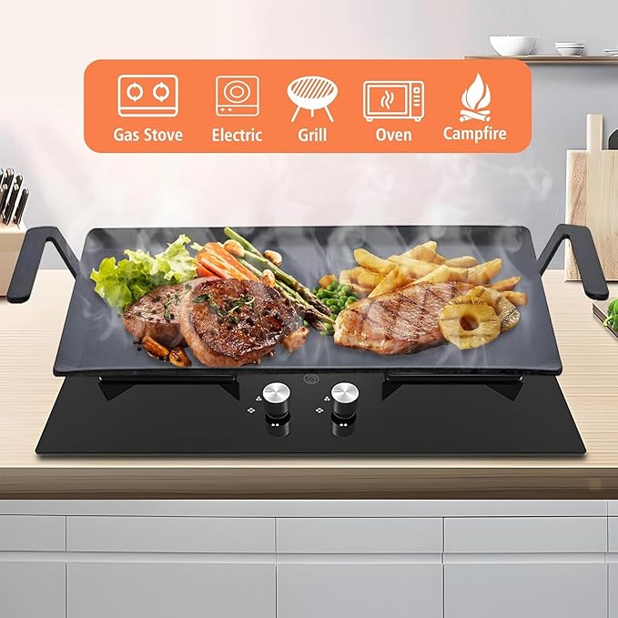 14'' Carbon Steel Griddle - Replacement for Made In Cookware - Universal Premium Cooking Griddle for Gas and Charcoal Grills, Gas Stove and Induction - 14'' x 10.5''