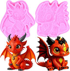 Dragon Fondant Molds Dragon Silicone Candy Mold For Cake Decoration Cupcake Topper Candy Polymer Clay Chocolate Gum Paste Set Of 2