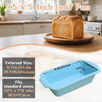 1 pc Silicone Bread Loaf Pans for Homemade Bread with Metal Frame, 9.5 x 5 Inch Non Stick Silicon Banana Loaf Pan for Oven, Silicone Baking Mold for Brownies,Sandwiches (Mint Green)