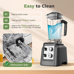 Blenders for Kitchen, Smoothie Blender with Timer - Countertop Blenders with 68oz Dishwasher-Safe Pitcher, Ice Crushing & Frozen Fruit, Silver