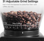 HIBREW G3 Coffee Grinder Electric, 40mm Conical Burr with 31 Adjustable Settings, Anti-Static & Double-Layer Air Blower, Fits 51/54/58mm Portafilters, Barista-Grade for Espresso/Pour Over/Drip Coffee