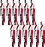 12 Pieces Professional Waiter Corkscrew Wine Openers,Red Wine Keys Opener Stainless Steel Hinges Serrated Foil Cutter for Restaurant Waiters, Sommelier, Bartenders (Red)