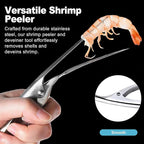 CoguZed 2-Piece Stainless Steel Shrimp Deveiner and Peeler Tool Set, Designed for Efficient Shelling and Cleaning of Seafood