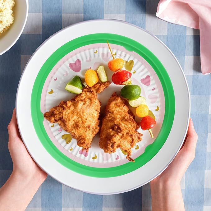 12 Pcs Plastic Paper Plate Holders,10.5 Inch Reusable Paper Plate Holders for 9 Inch Round Plates,Papers Plates Dispenser with Snap in Grooves for Picnic,Party,Dinner,BBQ(Assorted Colors)