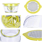 Drizom Citrus Lemon Orange Juicer Manual Hand Squeezer with Built-in Measuring Cup and Grater, 12OZ, Green