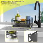 Maifan Stainless Steel Kitchen Sink Caddy Organizer with Auto Drain Tray, Sponge Holder for Countertop Storage