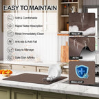 Ecotrim - Dish Drying Mat for Kitchen Counter | Coffee Bar Mat for Countertops | Heat Resistant Drainer Mat with Non-slip Rubber Backed | Hide Stain Kitchen Absorbent Draining Mat | Brown 16"x24"
