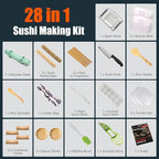 SmileTools Sushi Making Kit & Musubi Maker Kit - for Beginners & Pros with Sushi Roller Bazooka, 2 Bamboo Mats, 2 Musubi Press Molds and Spam Slicer