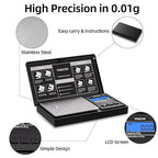Gram Scale- 500g Ultra-Precise Digital Scale .01 Gram Accuracy for Jewelry, Diamonds, Gold & Silver, Portable Pocket Scale with LCD Display, Tare Function - Perfect for Jewelers & Collectors