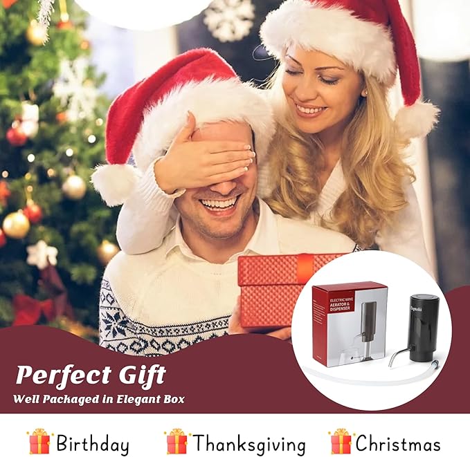 Electric Wine Aerator, Wine Decanter, Wine Dispenser, Wine Gift, Automatic One-Touch Wine Pourer Pump Wine Oxidizer for Red and White Wine Re-chargeable