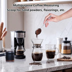 Flezoo 4Pcs Coffee Scoop Spoon - 1 Tablespoon 15ML Stainless Steel Long Handle Measuring Spoons for Ground Coffee, Loose Tea and Powder