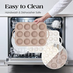 Vinino 2Packs Silicone Muffin Pans for Baking with Metal Reinforced Frame, 12 Cups Regular and 24 Cups Mini Nonstick Cupcake Pan, BPA Free Oven Dishwasher Safe Baking Mold for Muffins Cupcakes