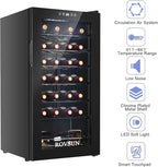 ROVSUN 28 Bottle Wine Fridge, Freestanding Compressor Wine Cooler Refrigerator, Beverage Wine Chiller with Digital Temperature Control & Double-layer Glass Door for Red White Wine, Champagne, Beer