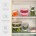 Superio Airtight Food Storage Container with Leakproof Lid, 14 Cups, 112 Oz- BPA Free Sealed Container for Kitchen, Pantry, Fridge, Clear, Deep