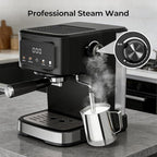 15 Bar Espresso Machine with Milk Frother, Digital Espresso Coffee Maker for Home, 50oz Removable Tank, 45s Quick Heat, Coffee Maker for Cafe-Quality Lattes & Cappuccino