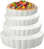 4 Packs Ceramic Pie Pan Set 6/7 /9/11 Deep Pie Plate Round Baking Dish Quiche Baking Dish Bakeware Tart Molds Oven Safe for Serving