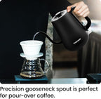 Chefman Gooseneck Electric Kettle, 0.8L Pour Over Tea Kettle for Coffee and Tea, One-Touch Operation, Boil-Dry Protection, Auto Shut-Off, Ultra-Fast Hot Water Boiler – Black