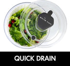 Smile mom Salad Spinner Large Lettuce Spinner Kitchen Gadgets, Large Salad Spinner Vegetable Washer, High Efficiency for Kitchen Washing & Drying Leafy Vegetables, One-Handed Easy Press 6.3 Qt White