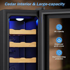 Electric Humidor-35L Cooling & Heating Humidor Smart Touch Control Humidity & Temp Humidors wtih Spanish Cedar Wood Tray, Digital Display, Safety Lock, Desktop Gift for Men