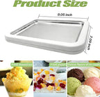 Rolled Ice Cream Maker, New Homemade Ice Cream Roller Maker, Instant Ice Cream Maker, DIY Fun Family Activity Rolled Ice Cream Tray for Yogurt, Sorbetand and Gelatod with 2 Scrapers(Pink)