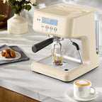 CASABREWS Ultra Espresso Machine with LCD Display, 20 Bar Espresso Maker with Powerful Milk Frother, Customizable Brewing Temperature, Barista-Level Latte and Cappuccino Machine for Home, Creamy