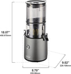 Omega Cold Press Juicer - Hands Free Vegetable and Fruit Masticating Juicer Machine with 68-oz. capacity, Extra Large Hopper for No-Prep and Whole Recipe Batch Juicing, Easy Clean, 150-Watts, Gray