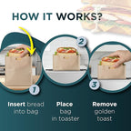 Reusable Toaster Bags for Sandwiches – Non-Stick Toaster Oven Bags for Grilled Cheese, Paninis, Wraps & Breakfast – Keeps Toasters Clean, Crumb-Free, Mess-Free Cooking - 8 Pack