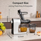 Juicer Machines,ORMEO HOME Cold Press Slow Masticating Juicers with 3.60"Large Feed Chute For Vegetable and Fruit,Easy to Clean,Quiet Motor,BPA-Free,High Juice Yield(Updated)