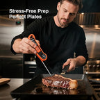 Instant Read Meat Thermometer, Meat Thermometer Digital with 0.5s Fast Reading, IPX5 Waterproof Cooking Thermometer with ±0.5℉ Accuracy, Food Thermometer for Candy, Grill, Milk, Bake, Oven and Brewing