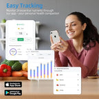 Food Scale with Nutritional Calculator, Smart Digital Kitchen Scale for Weight Loss, App with 23 Nutrients Tracking, Calorie, Fat, Carbs, Premium Stainless Steel, 11lb