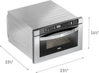 KoolMore 24 Inch Stainless-Steel Microwave Drawer with 1.2 cu. ft. Capacity, 1000W Power with 10 Custom Cooking Levels, Memory, and Timer Functions, Wall-Mounted with Flat Bottom (KM-MD-1SS)