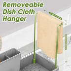 Ewaiira Stainless Steel Sink Caddy, Sponge Holder for Kitchen Sink with Brush Holder Dishcloth Rack, Rustproof Sink Organizer Countertop, Soap Dispenser Kitchen Organizers Storage Essentials, Gray9.8″