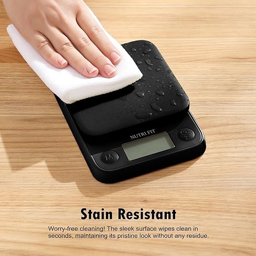 Food Scale Kitchen Scale Weight Grams and Ounces Small Digital Scale for Weight Loss Baking Cooking Coffee of NUTRI FIT, Max 11lb 0.5g Increment, LCD Smart Tare, Easy to Use for Travel