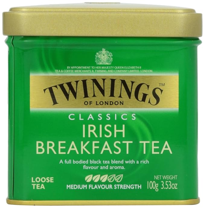 Twinings of London Loose Irish Breakfast Tea, 3.53 Ounce Tin (Pack of 2)