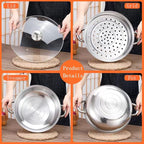 Steamer for Cooking, 6.0 Quarts Stainless Steel Steamer Pot, 2-Tier Food Steam Pots with Lid for Cooking Vegetables, Seafood, Soups, Stews and Pasta, 11.4 x 6.6 inch