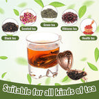 Sumind 50 Pcs Stainless Steel Tea Strainer Ball Infuser Loose Leaf Steeper Interval Diffuser Heart Shape Mesh Filters with Extended Chain Hook for tea party Seasonings Cup Bottle(Rose Gold)