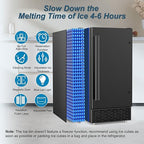 Commercial Ice Maker Machine 120 LBS/24H, 40 Ice Trays 60 LBS Cold Preservation Bin for 4-6 H, Freestanding Undercounter Ice Maker Stainless Steel, Ice Machine for Restaurant Bar Kitchen Cafe, Black