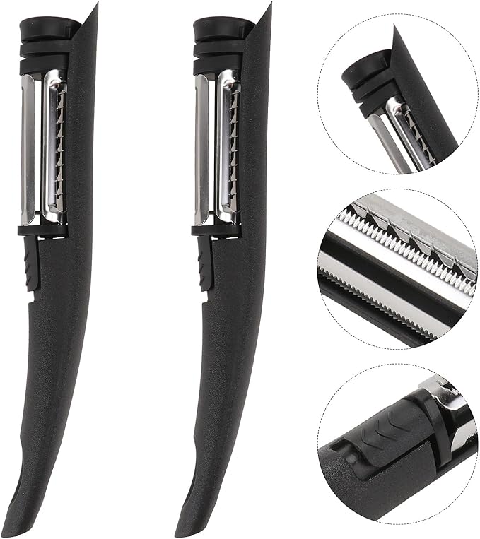 GALPADA Multifunctional Potato Grater and Fruit Paring Tool, 2pcs Food Peeler Set with Stainless Steel Blades for Kitchen Vegetable Shredding and Fruit Slicing