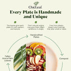 Chic Leaf Compostable & Biodegradable Palm Leaf Disposable Bamboo Plates - Disposable Party Plates for Appetizers, Christmas Dinner, Holiday Meal, Turkey - Party Supplies (4'' - 50 Pack)