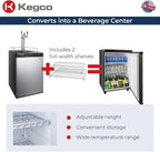 Kegco HBK309S-3 Full-Size Digital Homebrew Kegerator Triple Faucet Ball Lock Keg Dispenser Stainless, Stainless Steel