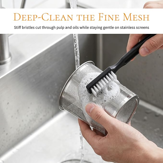 Gjinxi 3pcs Juicer Machine Cleaning Brushes Set Replacement Masticating Cleaner Bristles Accessories Kitchen Tool Supplies for Toaster Milk Maker Sink Tile Grout Grater Soy Crevice Dish Pot Pan