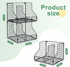JKsmart 4 Pack Stackable Can Organizer for Pantry with Adjustable Dividers, Soda Can Organizer, Can Storage Dispenser Holds up to 56 Cans, Metal Wire Baskets Can Holder for Kitchen Cabinet Pantry