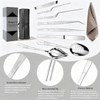 Chef Plating Tools,Professional Culinary Plating Tool Set,Chef Garnish Tools Kit,Fish Tweezers,Pastry Spatula,Cake Decorating Tweezers for Molecular Gastronomy (Silver)