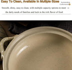 Heat Resistant Ceramic Casserole, Round Earthen Pot Cookware with Lid for Dinner and Party, Uniform Heating Stockpot for Stew, Soup, Steam, Bake(1800ml/1.9quart, White)