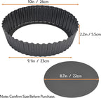 2 Pack Nonstick Tart Pan, Quiche Pan, Carbon Steel Deep-dish Pie Pan with Removable Loose Bottom (10 In)