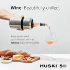 Huski Wine Chiller | Award Winning Iceless Design | Keeps Wine Cold up to 6 Hours | Next Generation Ice Bucket | Fits Some Champagne Bottles | for Wine Lovers (Pink)