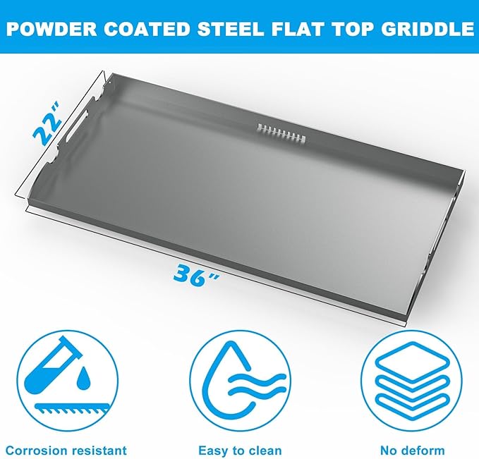 Flat Top Griddle Insert for Blackstone 36 Inch Griddle Powder Coated Steel Cooking Plate with Rear Grease System for Blackstone 1565 1554 1560 1803 1818 1825 1836